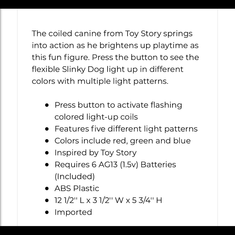 Disney’s Toy Story Light Up Slinky Dog Toy - Picture 2 of 3